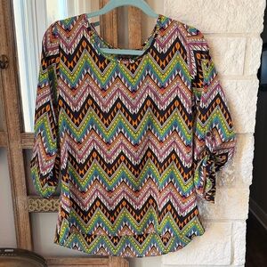 MCM Multicolor Chevron Women's Blouse